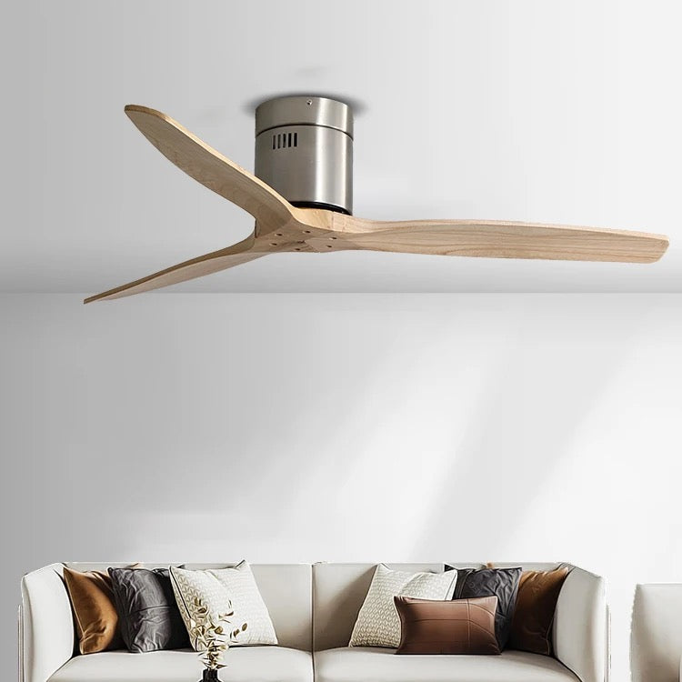 Modern Ceiling Fan Solid Wood Brushed Nickel Home, Office Ceiling Fan Lights