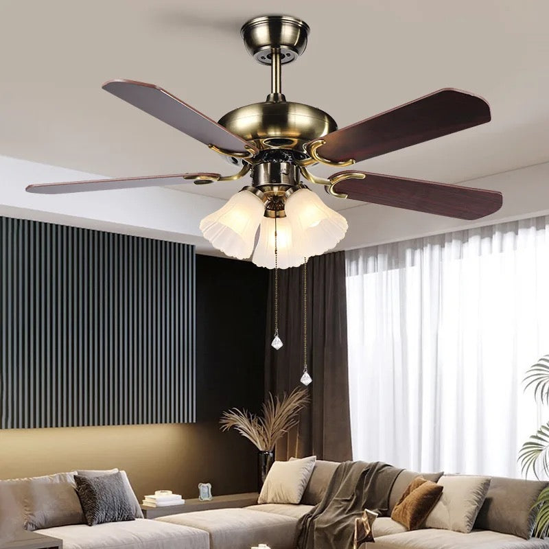 Modern Ventilation Fans European Design 42 Inch 4 Blades Ceiling Dining Room Fans Living Room Remote Control Ceiling Fan Light
