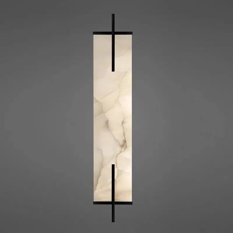 Modern Wall Light Rectangular Alabaster Linear Marble Indoor, Outdoor Wall Sconces