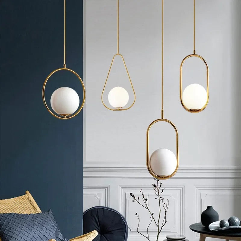 Modern Pendant Light Nordic Minimalist Hanging Glass Ball Living Bedroom Dining Room Lights