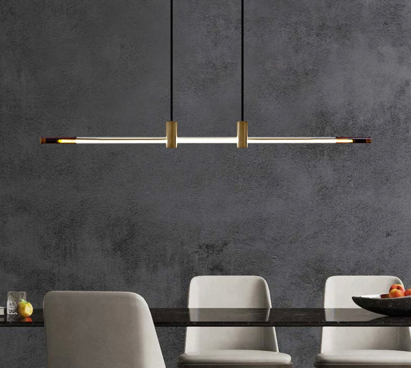 Modern Pendant Light Nordic Strip Designer Copper Restaurant Bar Dining Room Lights