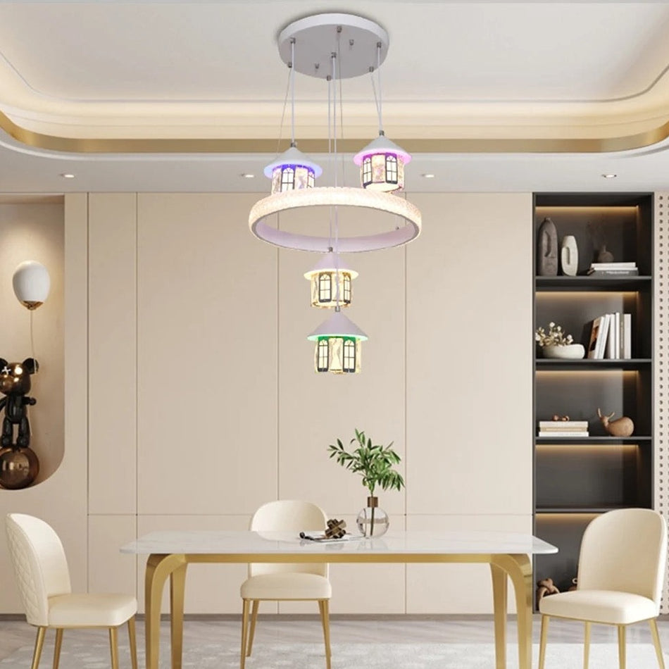 Modern Villa Living Room Dining Table Luxury Crystal Creative Chandelier