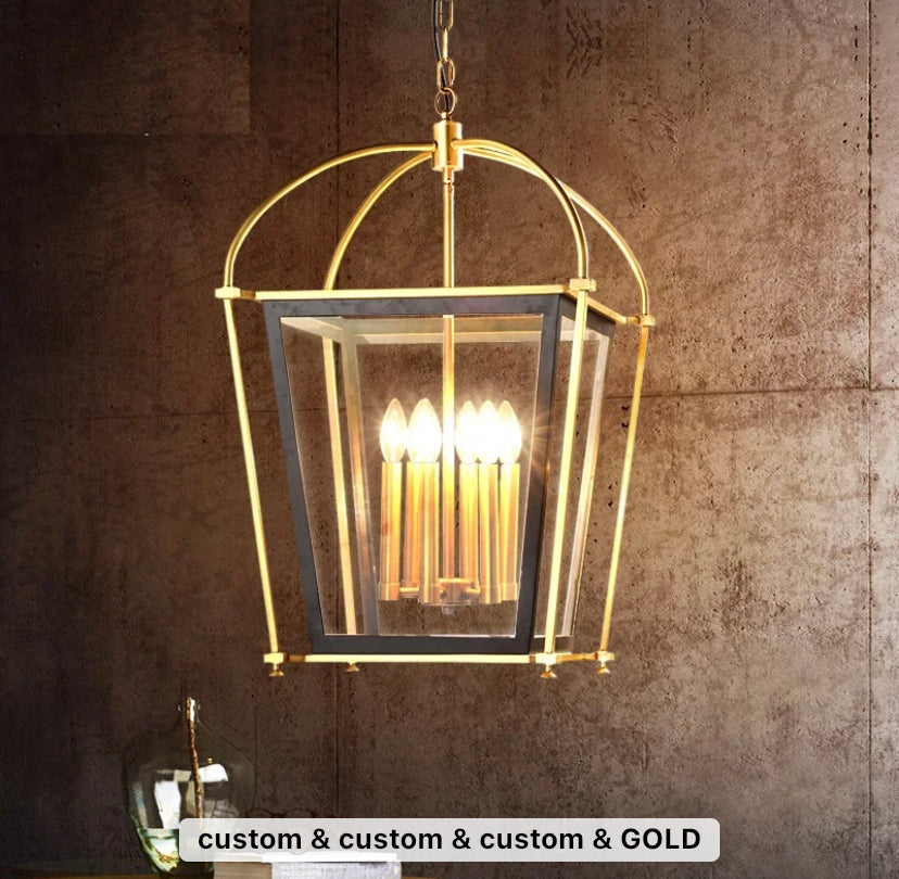 Antique Pendant Light Creative Design Brass Cage Hanging Lamp Kitchen Dining Room Lights