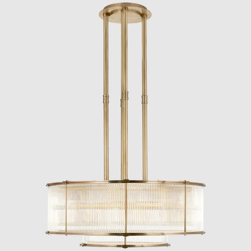 Modern Pendant Light American Luxury Design Round Lobby, Living Room, Kitchen Island Brass Led Chandelier