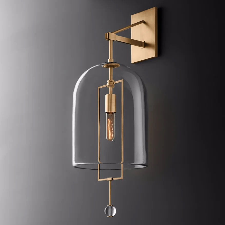 Modern Wall Lamp Glass Shade Copper Sconces Home Luxury Design Bedside Lights