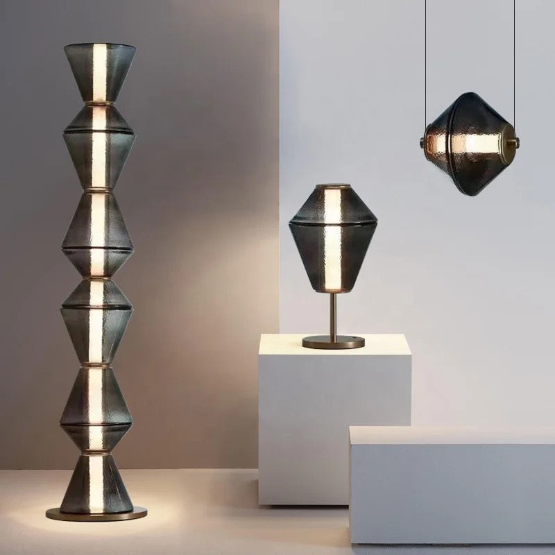 Modern Floor Lamps Nordic Irregular Transparent Glass Lamp Office Home Living Room Bedroom Floor Standing Lamp
