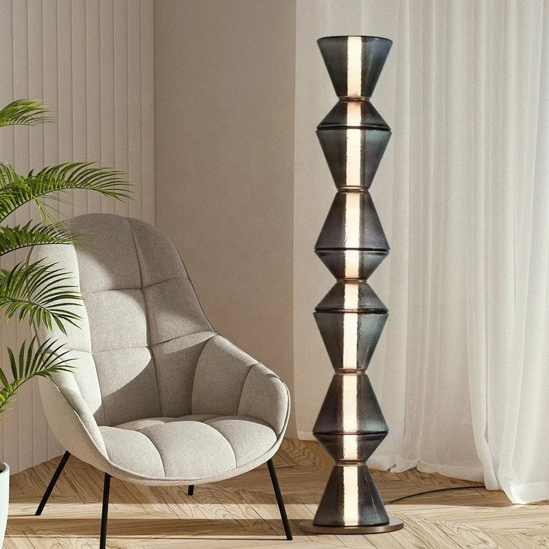 Modern Floor Lamps Nordic Irregular Transparent Glass Lamp Office Home Living Room Bedroom Floor Standing Lamp