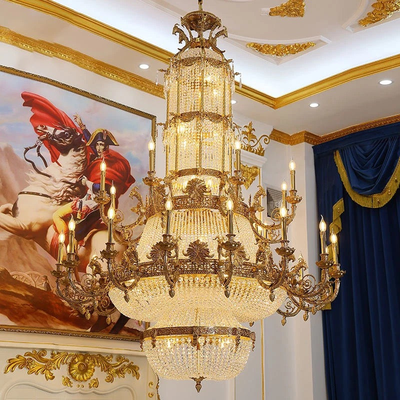 Antique Chandelier Interior Design French Luxury Imperial Crystal Light Staircase Living Room Hanging Deluxe Chandelier