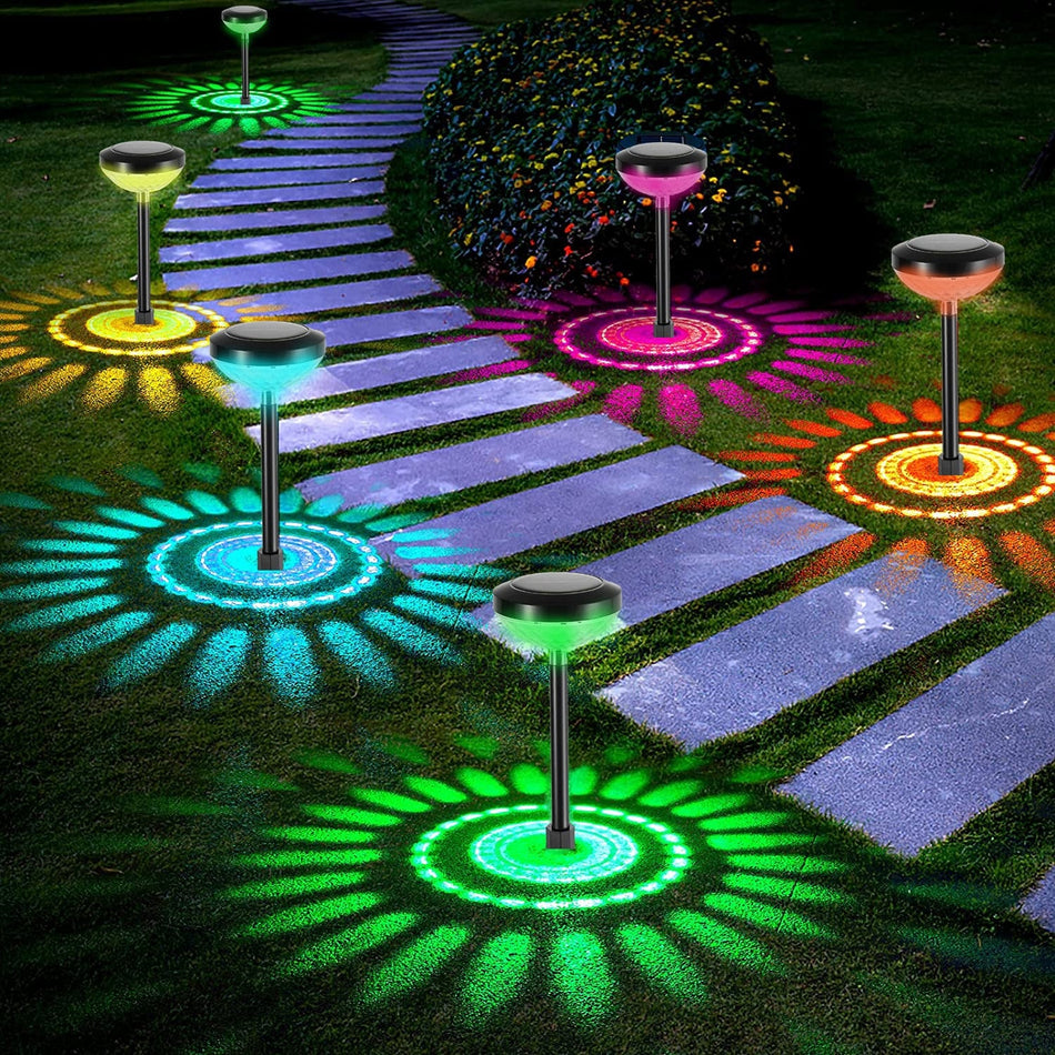 Outdoor Garden Lights Solar LED Light Outdoor RGB Color Changing Solar Pathway Lights